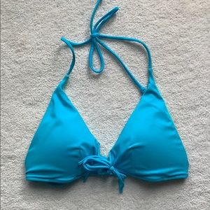 Blue Victoria’s Secret Padded Triangle Bikini Top